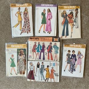 Vintage sewing pattern lot 70s bust 36”